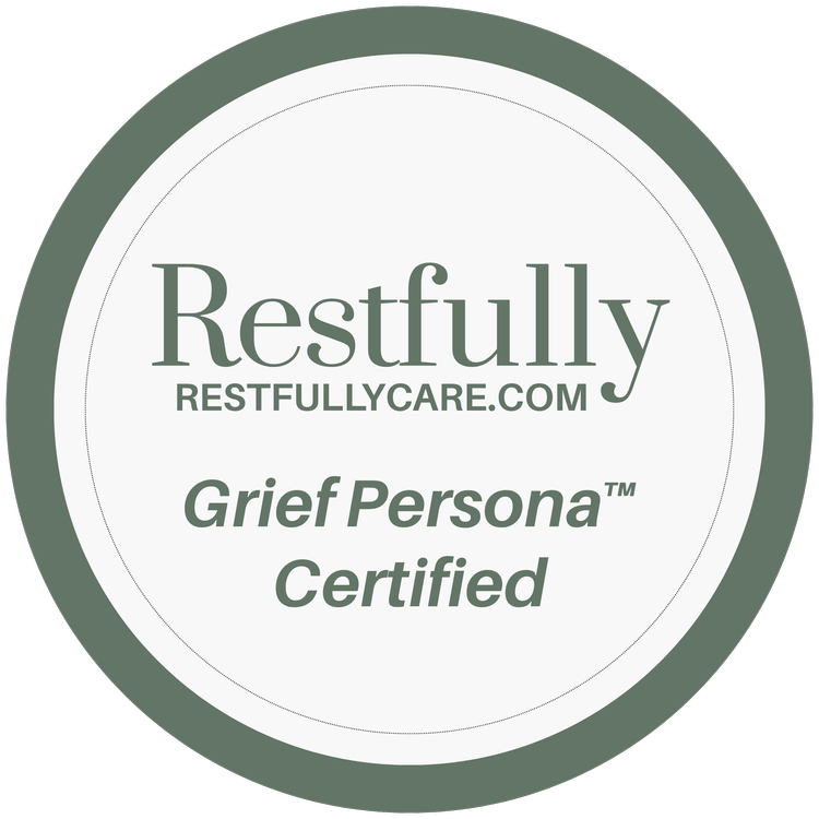 The Restfully Grief Persona Certified seal.